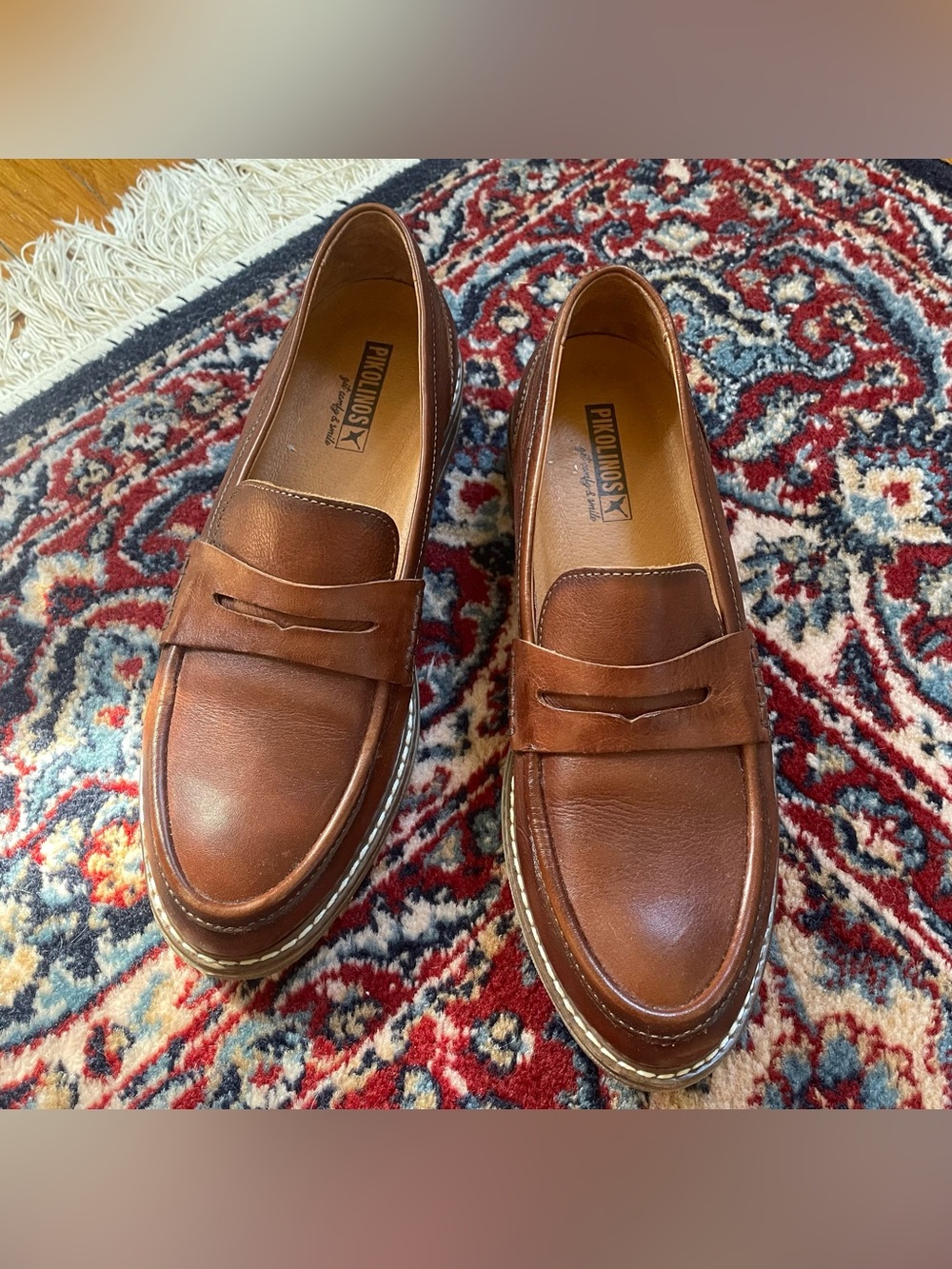 PIKOLINOS Aldaya Women’s Penny Loafers in Brown Cuero - Size 39 8.5 - Picture 6 of 12